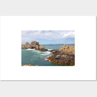 Rocky promontory of Little Sark, Channel Islands Posters and Art